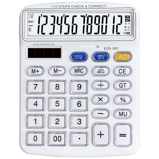 Calculadora 12 Dígitos De Escritorio Números Grandes ECO-001