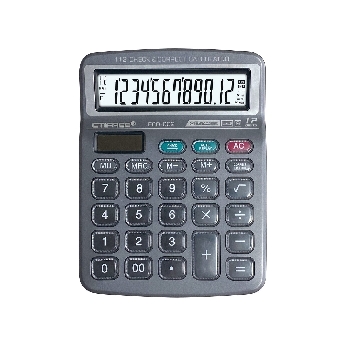 Calculadora de Escritorio 12 Dígitos y Números Grandes ECO-002