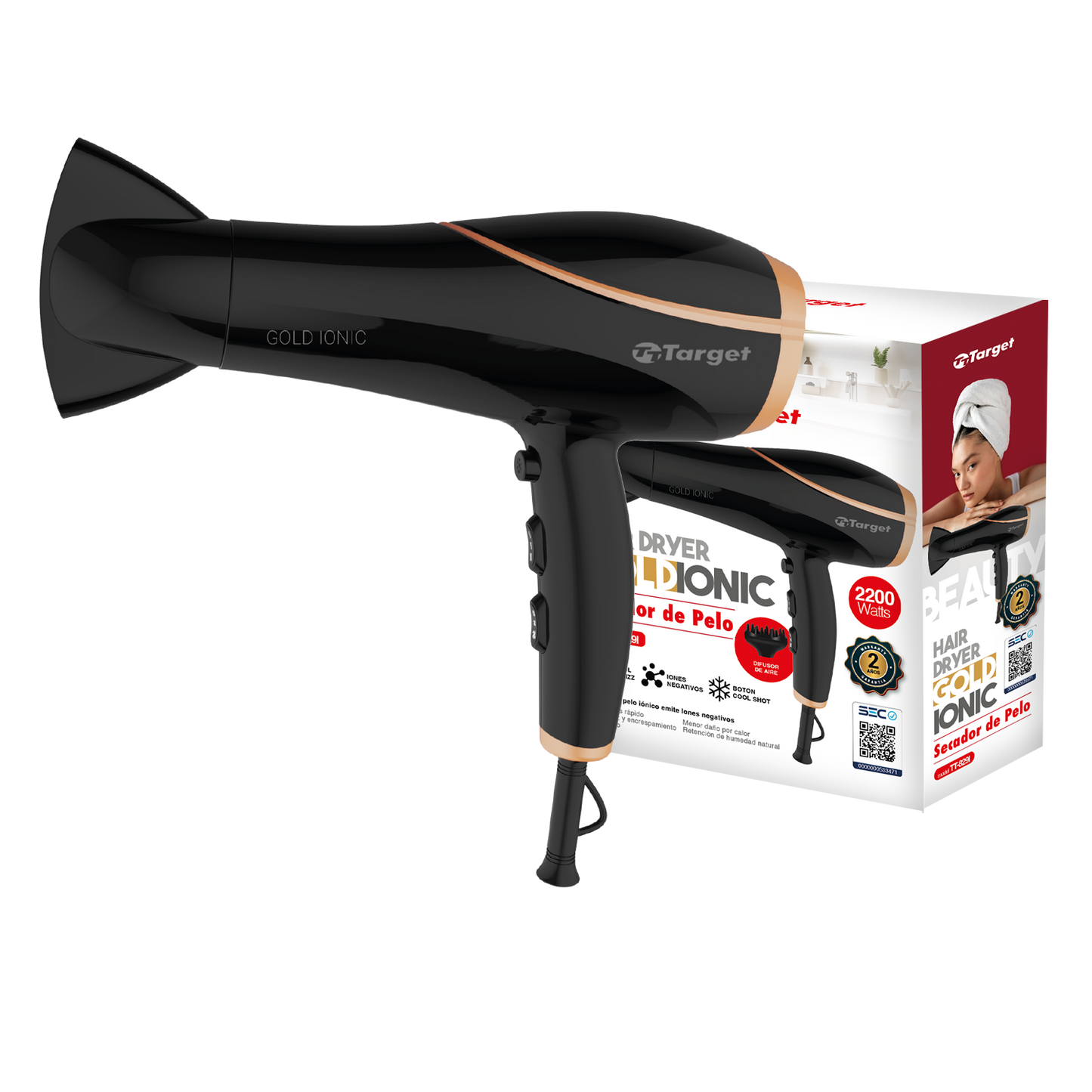 Secador de Pelo Target Gold Ionic Profesional