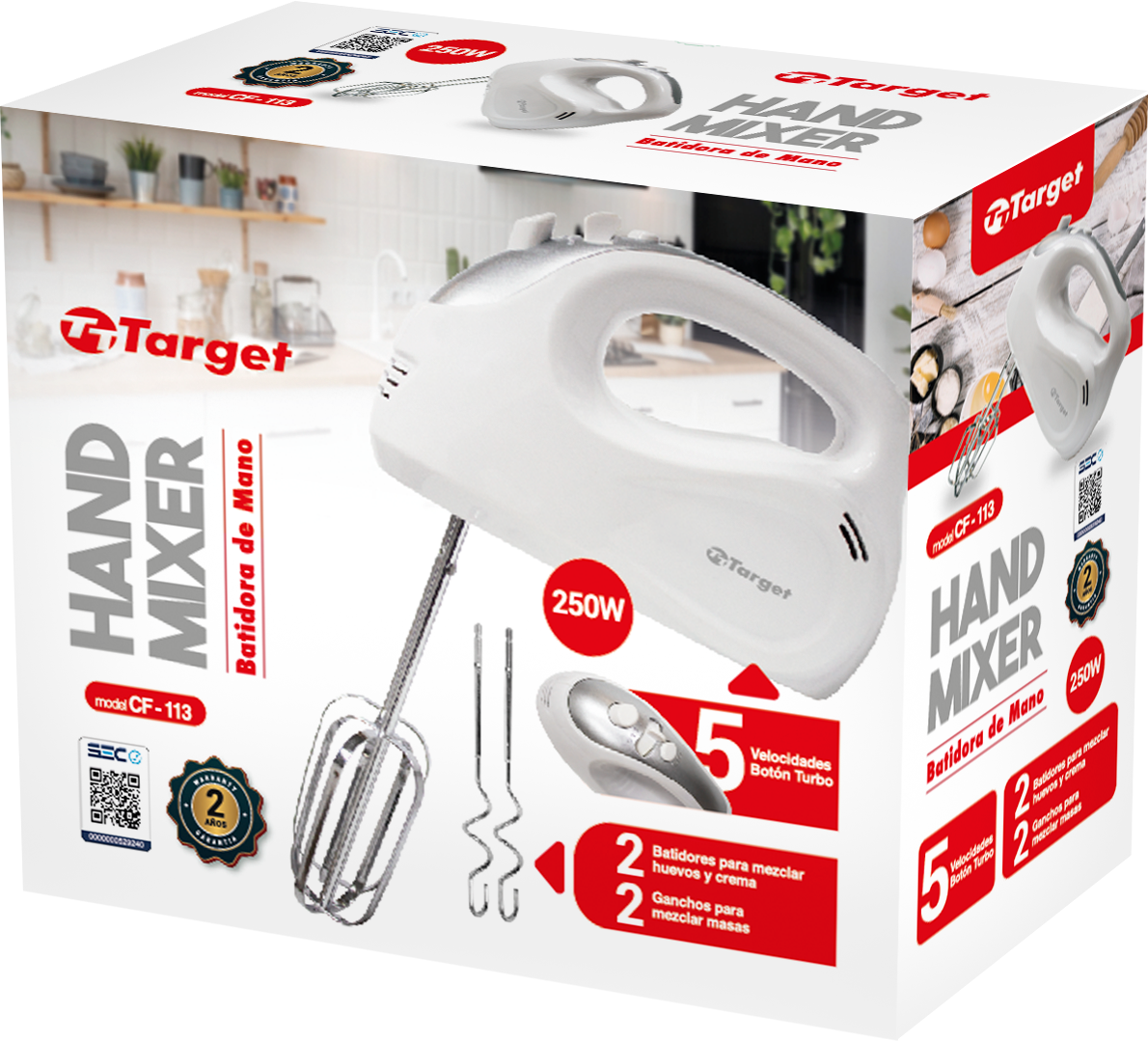 Batidora de Mano Target 250W 5 Velocidades CF-113