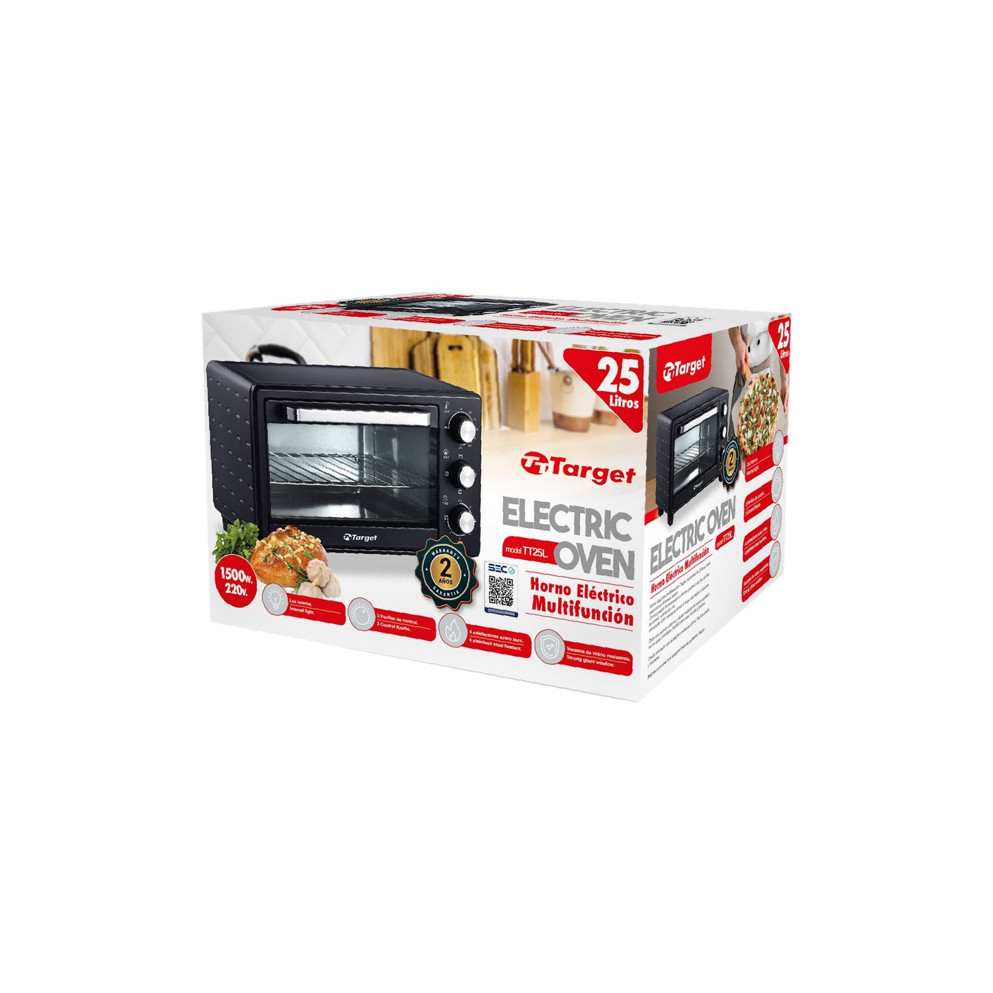 Horno Eléctrico 25 Litros Target TT-25L