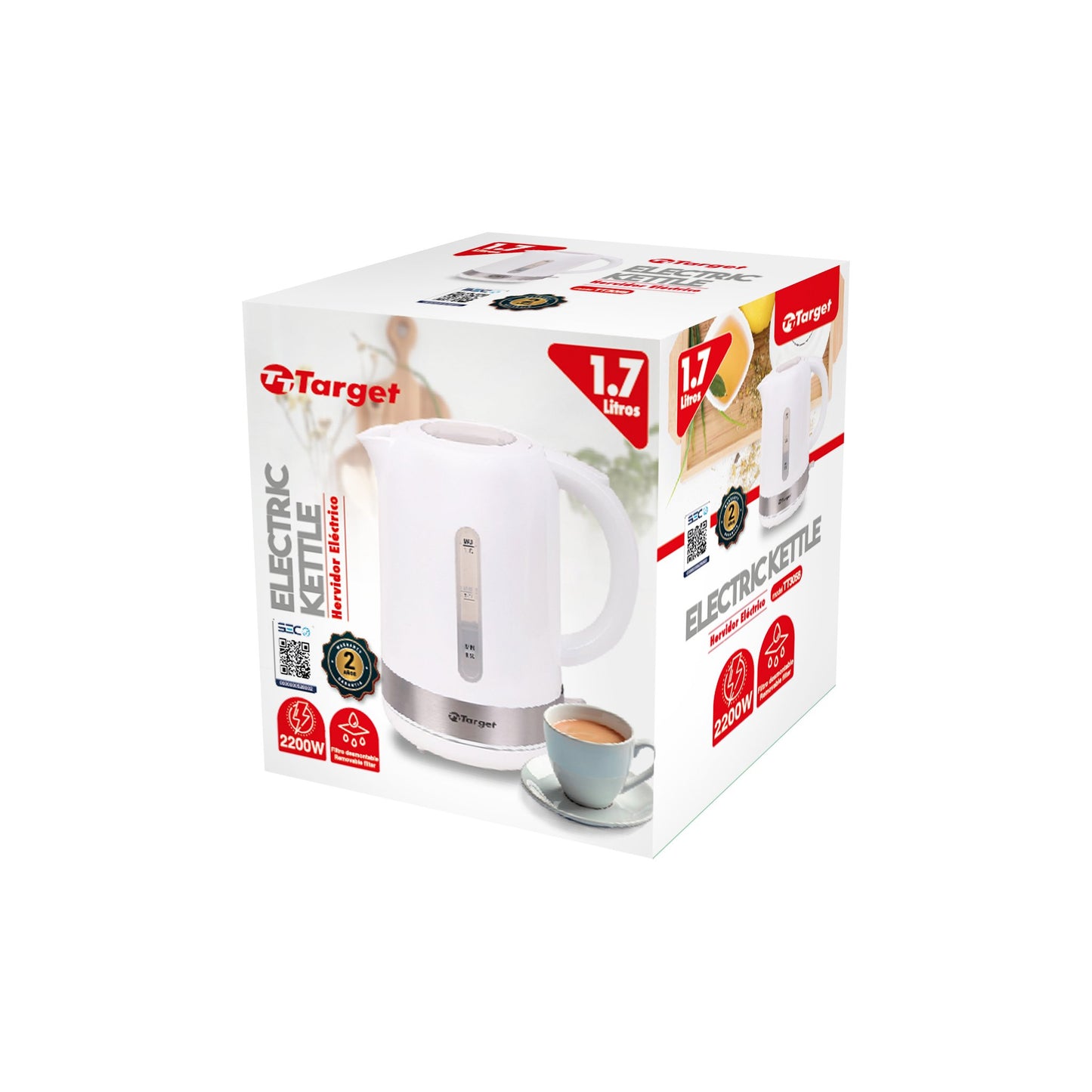 Hervidor Eléctrico Target 1,7 Litros Blanco TT-H3058