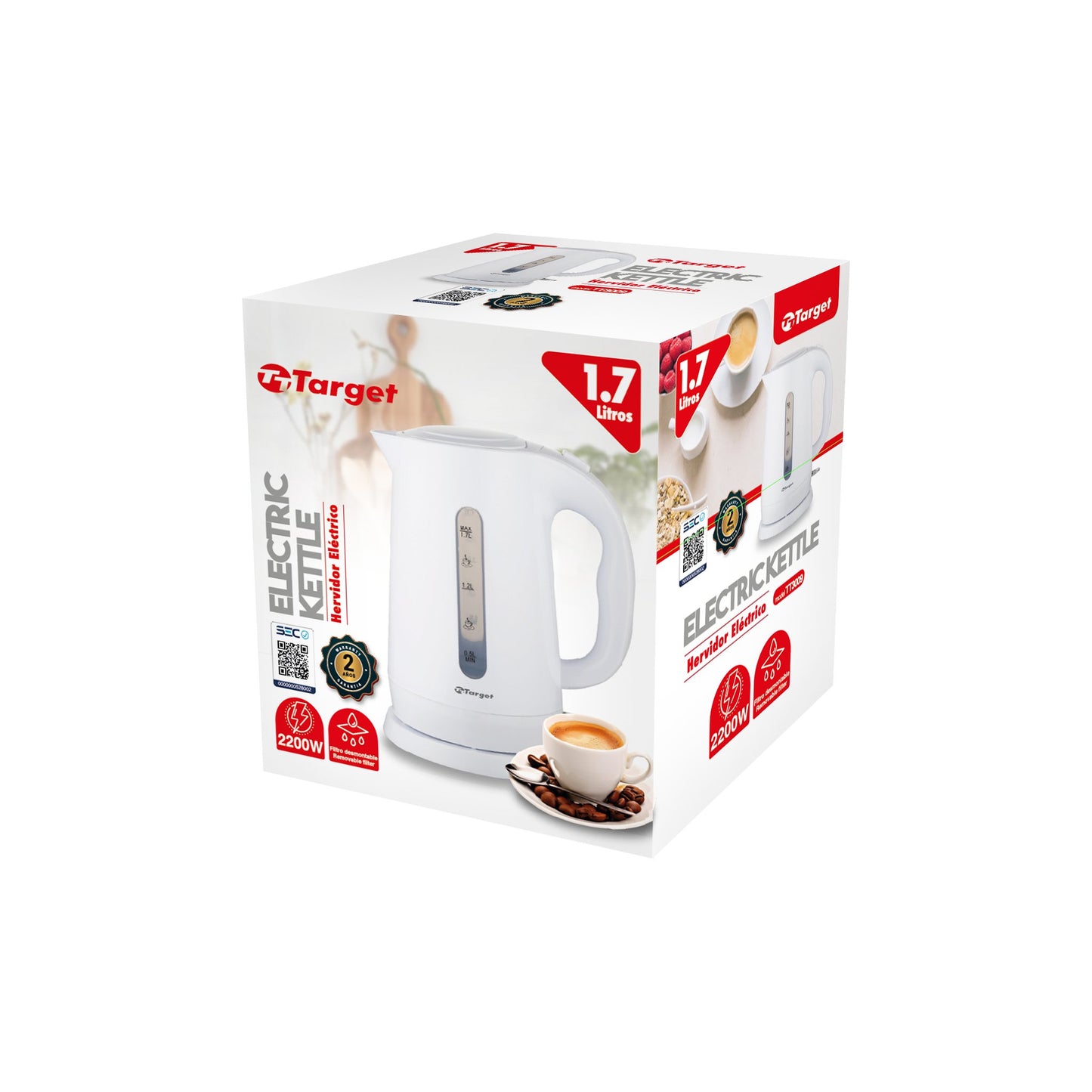 Hervidor Eléctrico Target 1,7 Litros Blanco TT-H3009