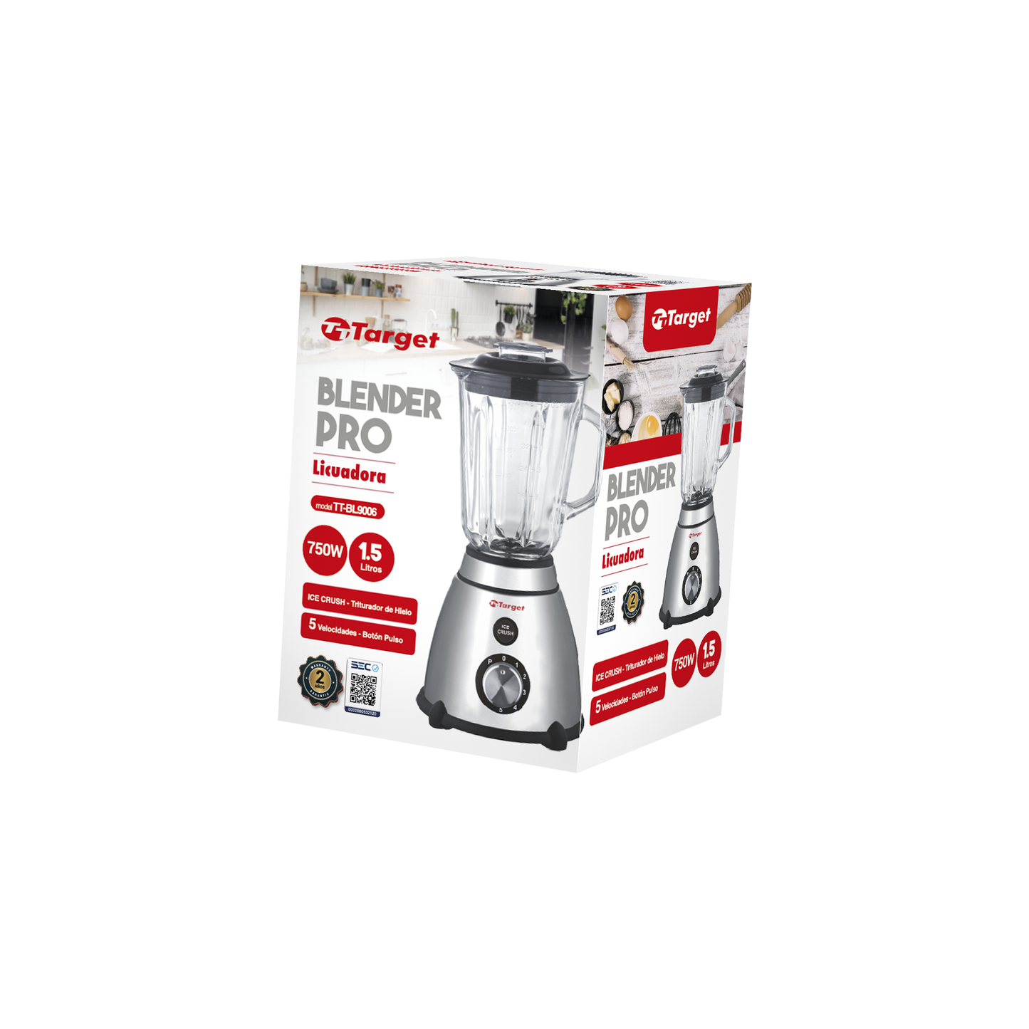 Licuadora Target Blender Pro - Jarro De Vidrio 750w 1.5LTS - TT-BL9006