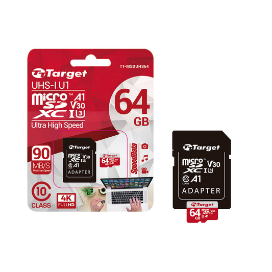 Tarjeta de Memoria Micro SDXC Target 64GB UHS-3 (U3) 4K con Adaptador [PRÓXIMAMENTE]