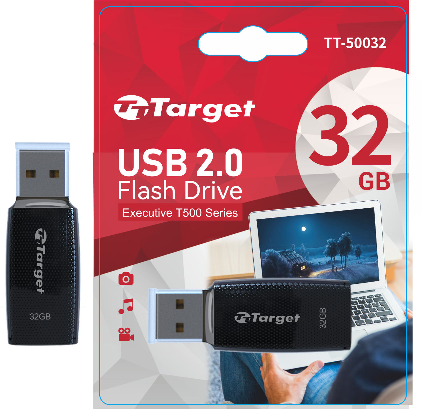 Pendrive 32GB Target Executive T500 Series - Negro
