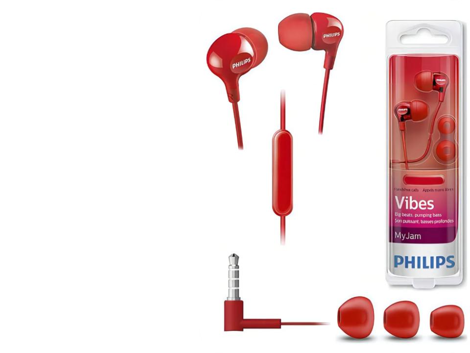 Audífonos Vibes In-Ear Philips con Micrófono - Rojo
