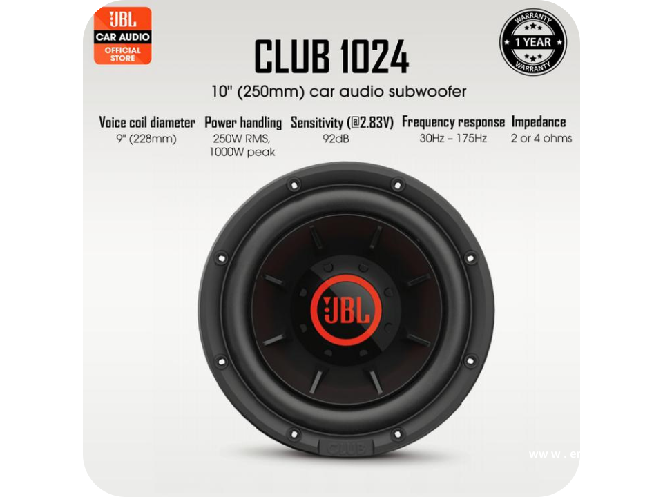 Subwoofer para Automóvil JBL Club 1024