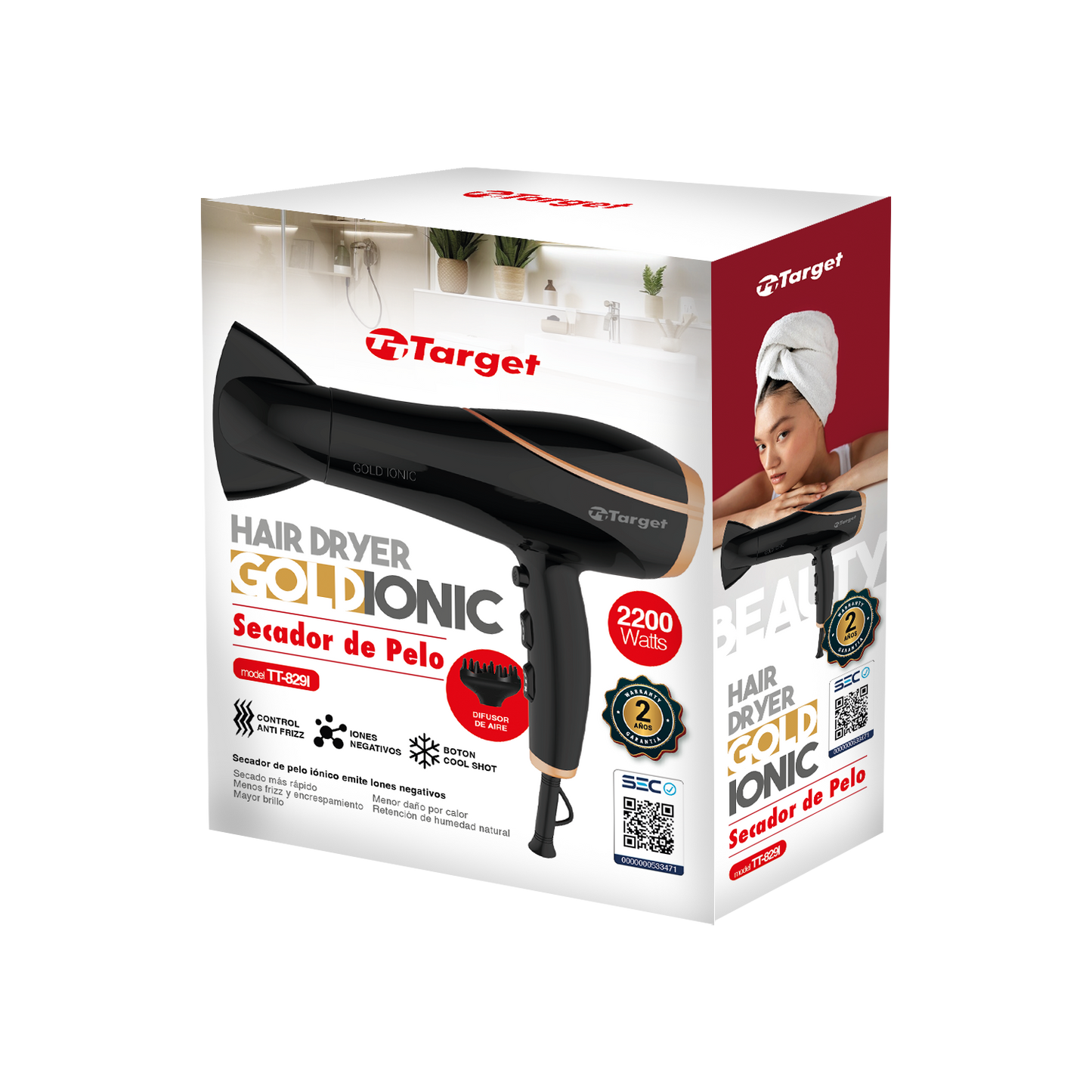 Secador de Pelo Target Gold Ionic Profesional [PRÓXIMAMENTE]