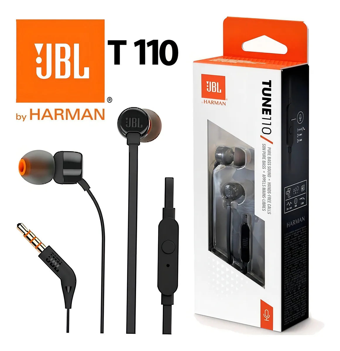 Audífonos In-Ear JBL Tune 110 Pure Bass - Negro [PRÓXIMAMENTE]