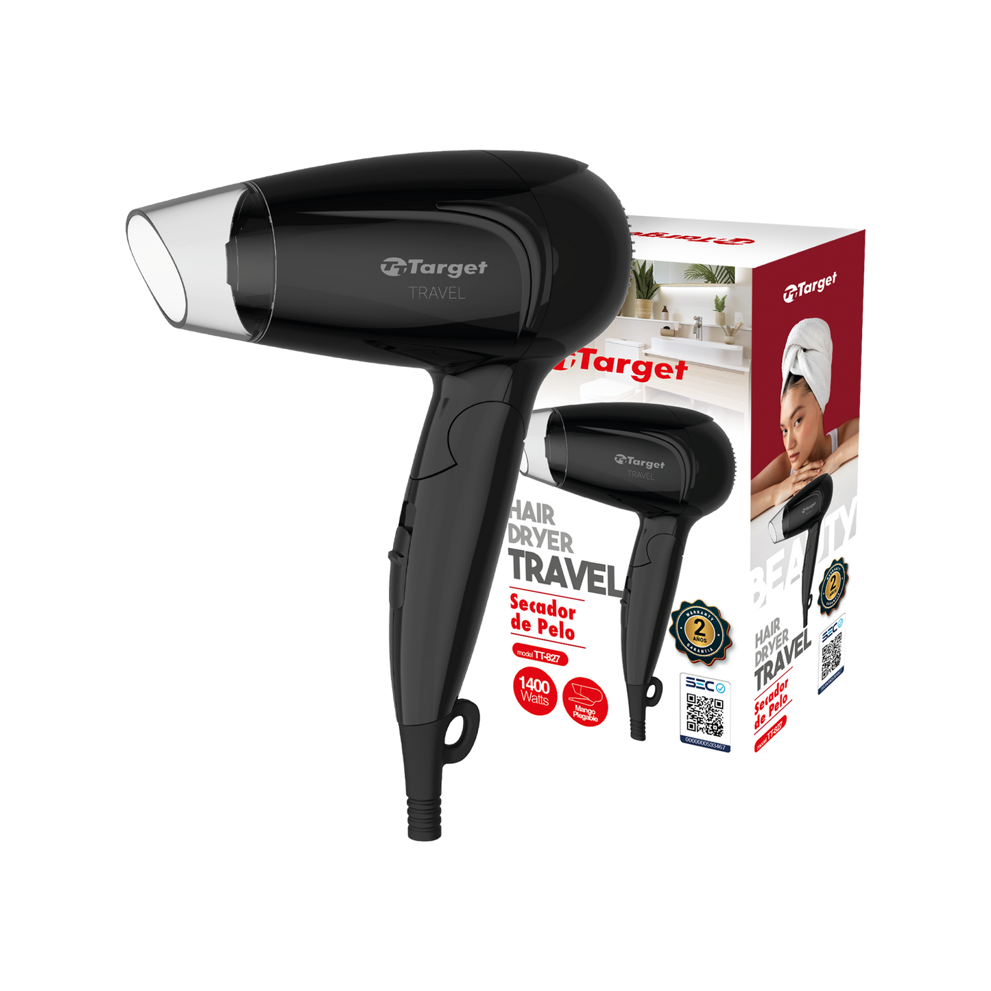 Secador de Pelo Viaje Target Travel Plegable