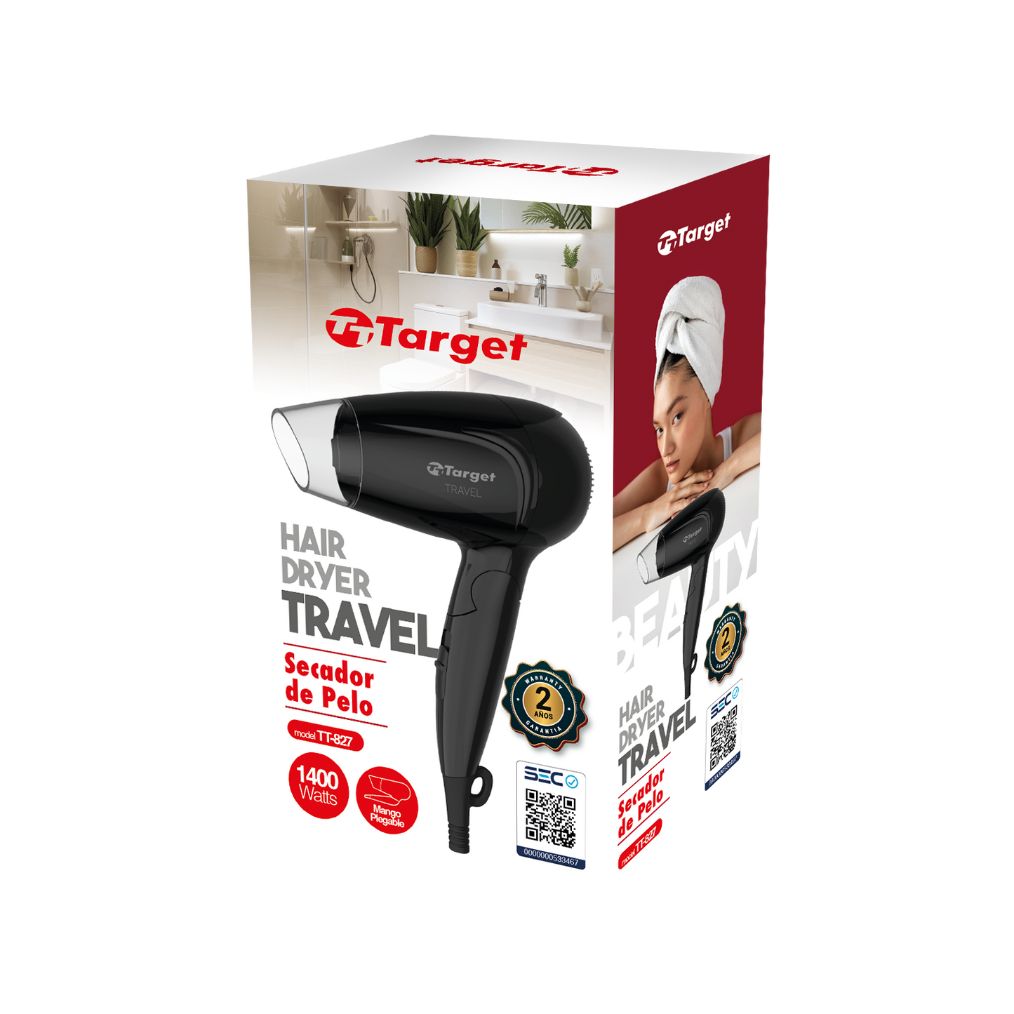 Secador de Pelo Viaje Target Travel Plegable